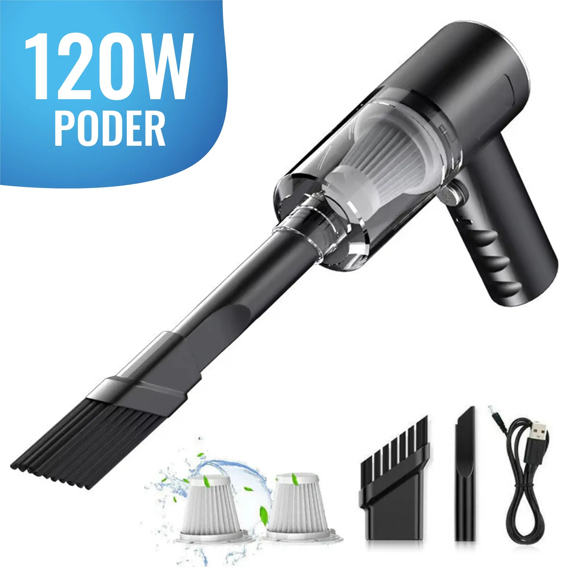 Aspiradora Portátil + Accesorios